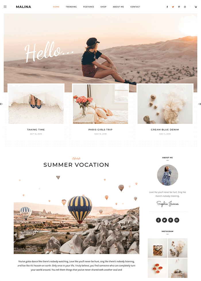 Malina WordPress-Theme