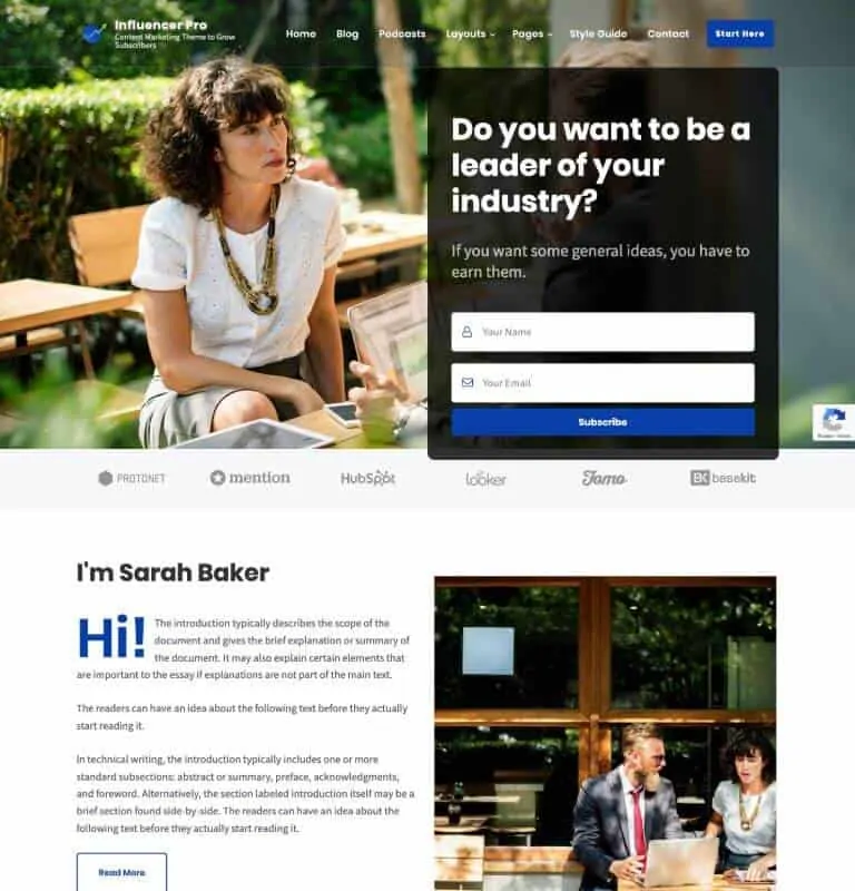 Influencer Pro WordPress-Theme