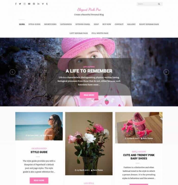 Elegantes Pink Pro WordPress-Theme