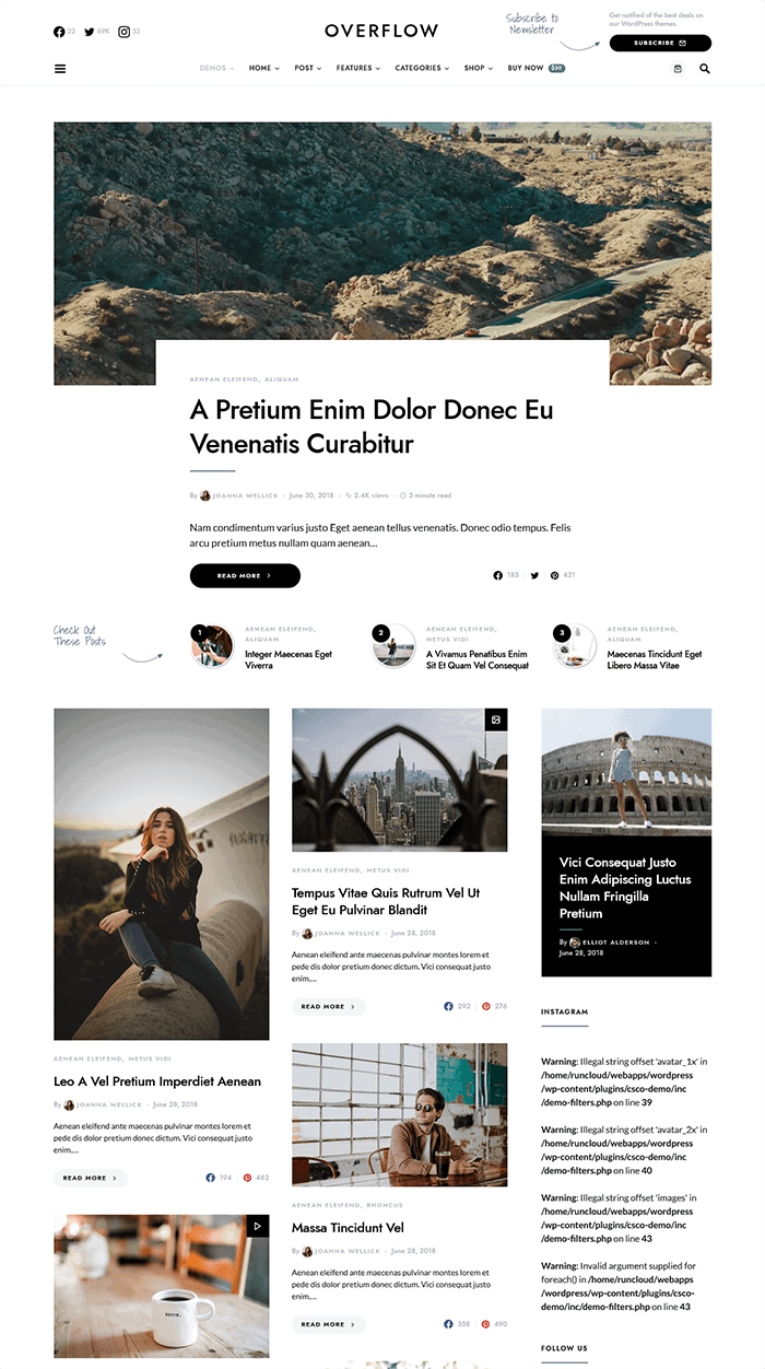 Überlauf-WordPress-Theme