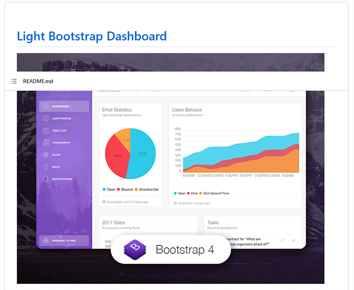 Leichtes Bootstrap-Dashboard