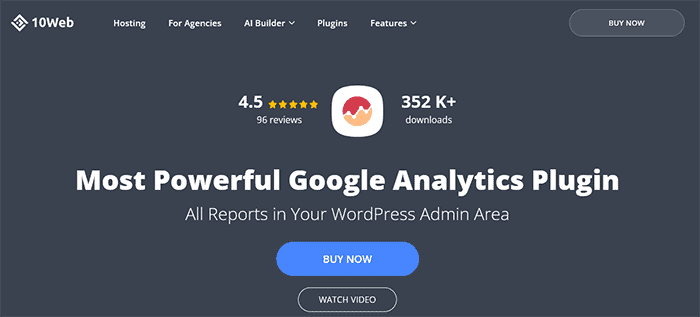 10web Complemento de Google Analytics