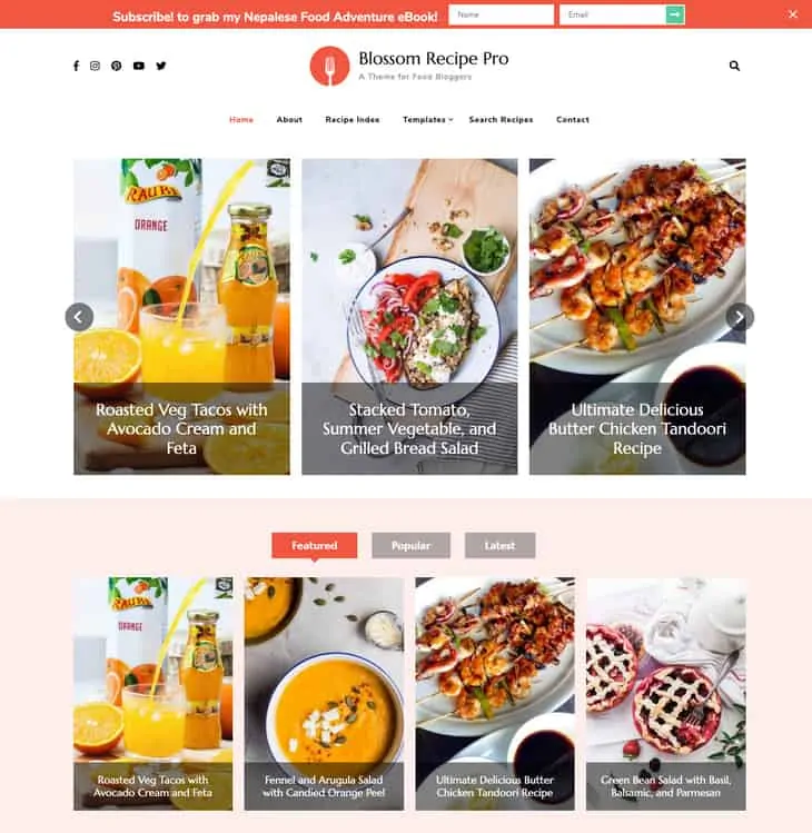 Blossom Recipe Pro ธีม WordPress