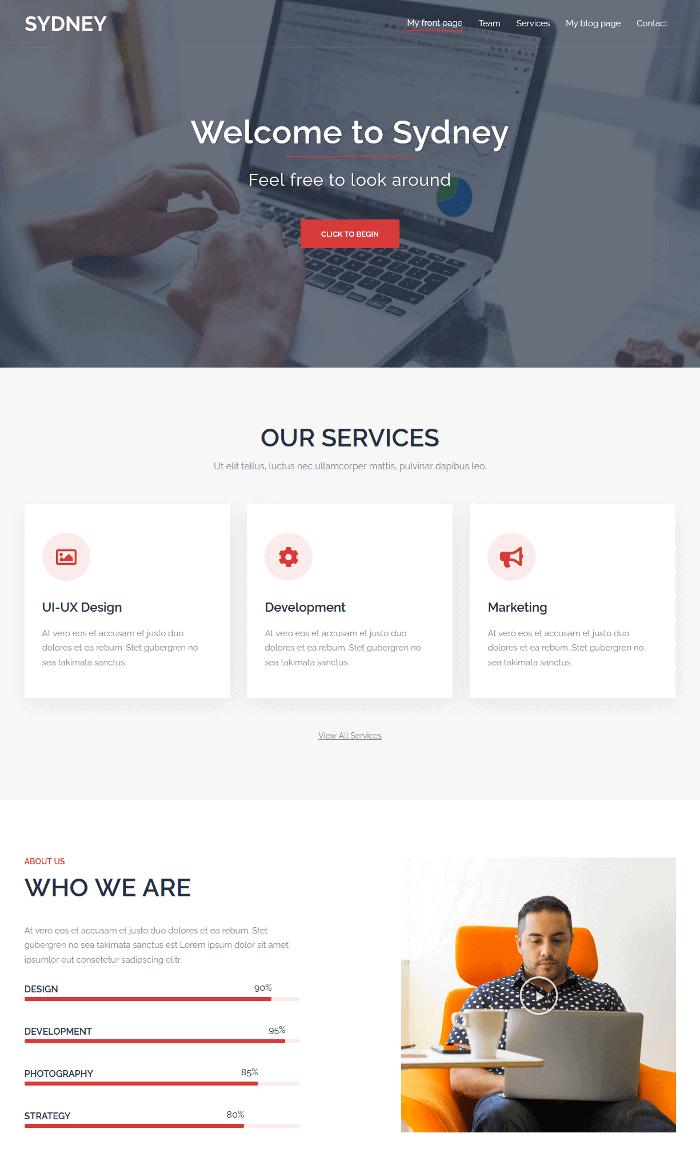 ธีม WordPress ของซิดนีย์