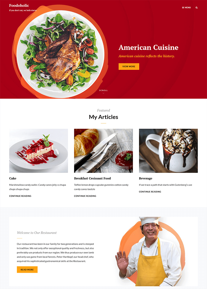 Foodoholic theme