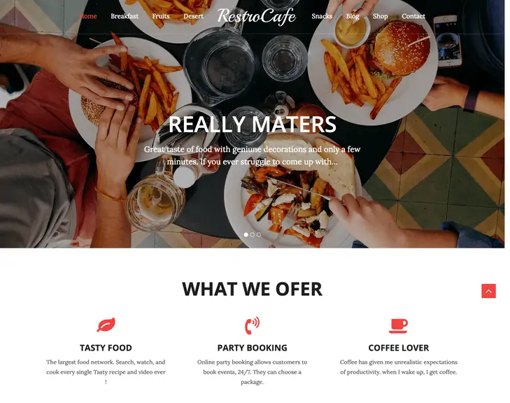 Restro Cafe Kostenloses WordPress-Theme