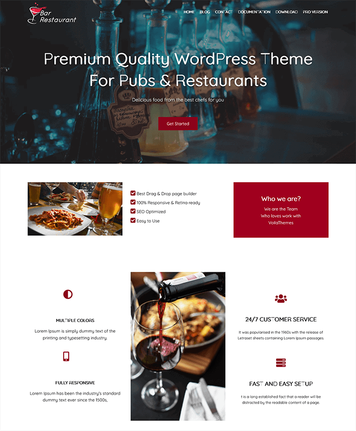 Bar-Restaurant WordPress-Theme