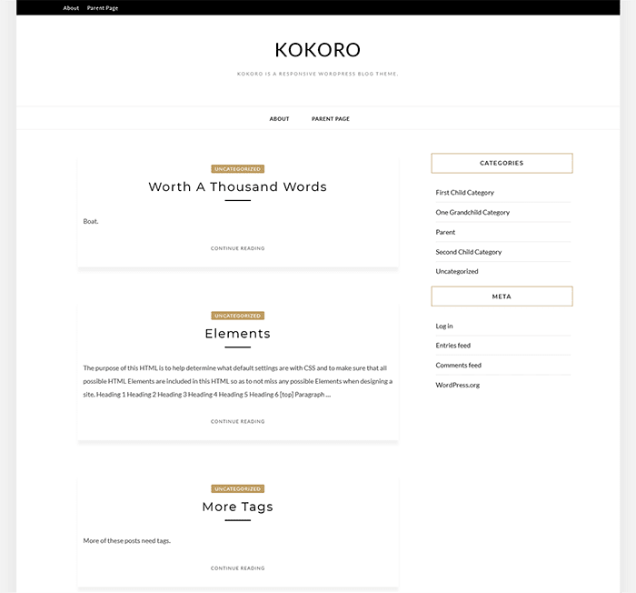 Kokoro WordPress-Blog-Theme