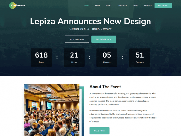 Das kostenlose WordPress-Theme der Konferenz