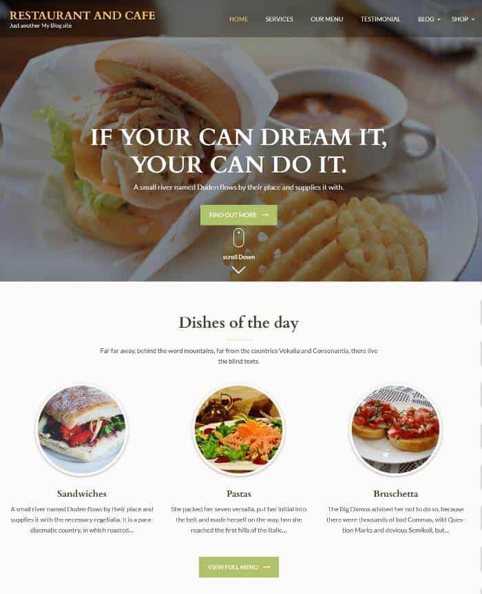WordPress-Theme für Restaurants und Cafés