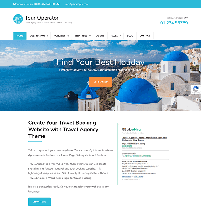WordPress-Thema für Reiseveranstalter