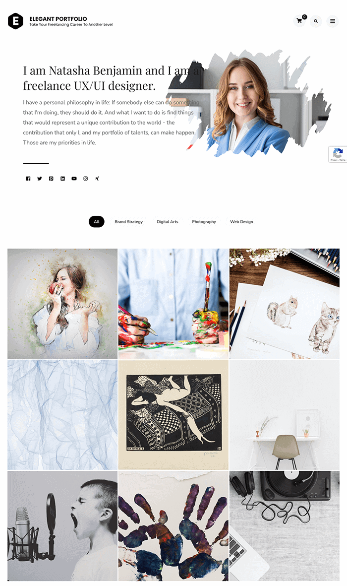 Elegantes Portfolio Kostenloses WordPress-Theme