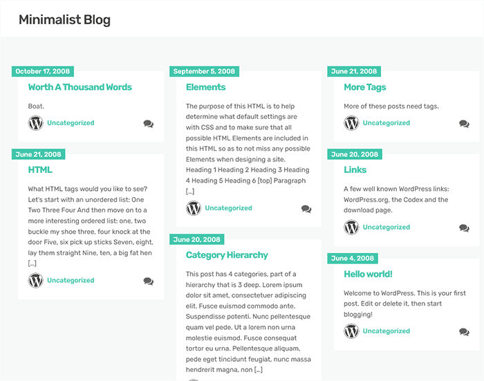 Minimalistisches Blog-Theme