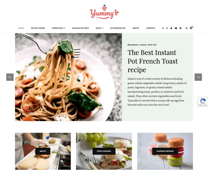 Leckeres Rezept Kostenloses WordPress-Theme