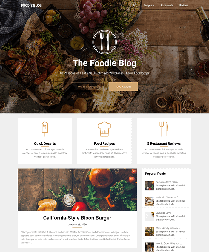 Feinschmecker-Blog WordPress-Theme
