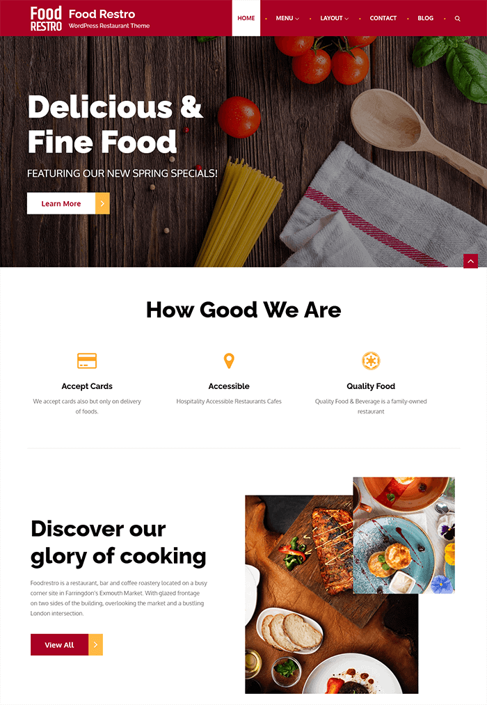 Essen Restro WordPress Restaurant-Theme