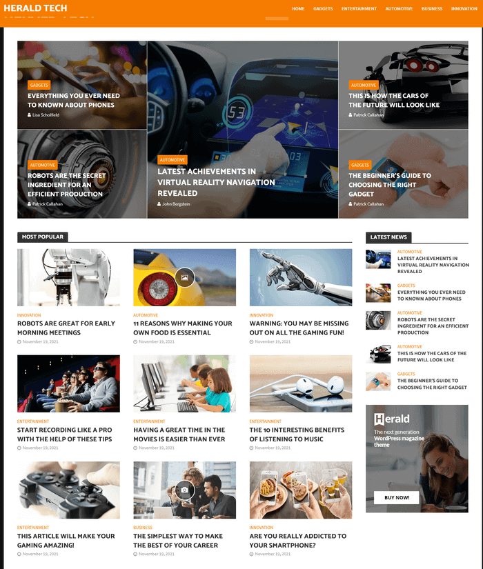 Herald Tech Tema de WordPress