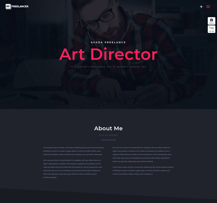 Tema de WordPress para autónomos de Avada