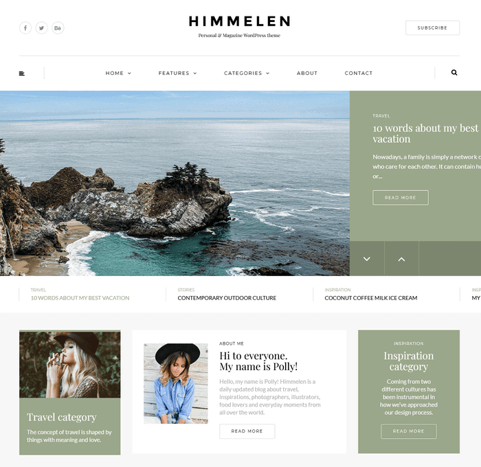 Tema de WordPress para revista personal de Himmelen