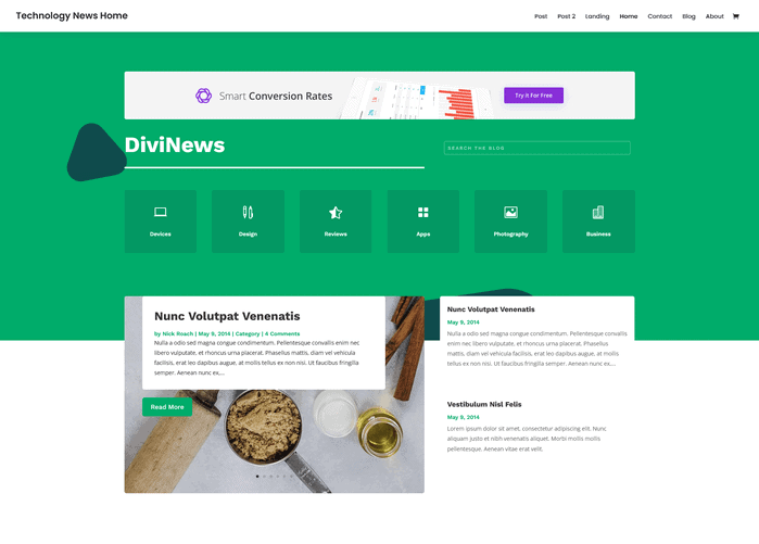 Tema de WordPress para noticias de tecnología Divi