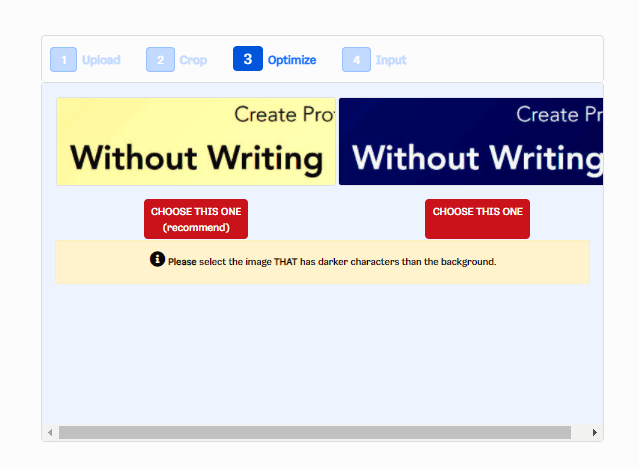 optimizando la imagen usando la herramienta whatfontis