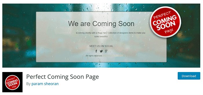 Perfektes Coming Soon Page WordPress Plugin