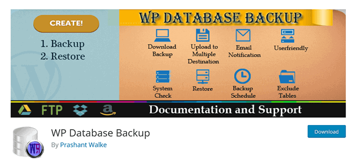 Plugin WordPress de sauvegarde de base de données WP