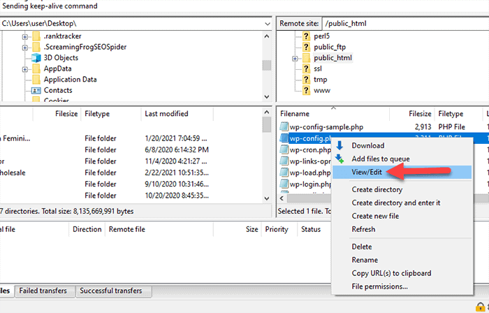wie man die wp-config bearbeitet