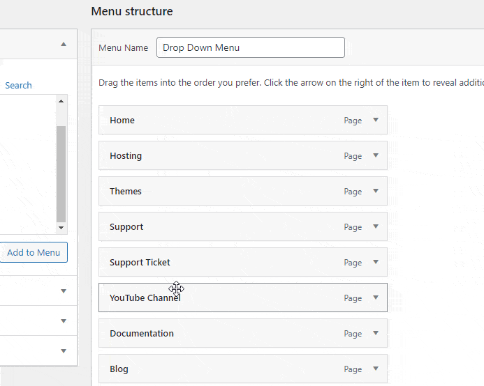 creazione di elemento padre e elemento figlio in WordPress