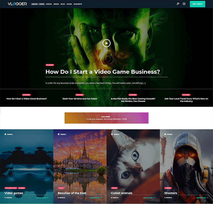 Tema de WordPress para vloggers