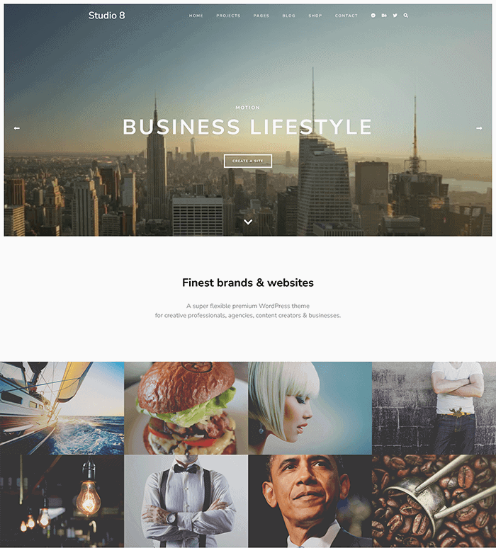 Tema de WordPress de Studio 8