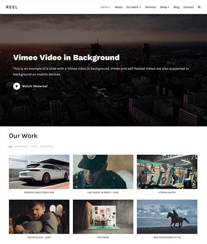 Tema de carrete de WordPress