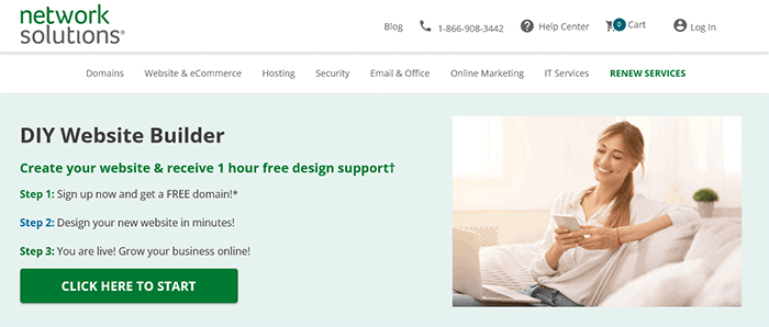network solutions website builder