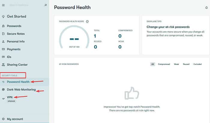 Dashlane – Sicherheit