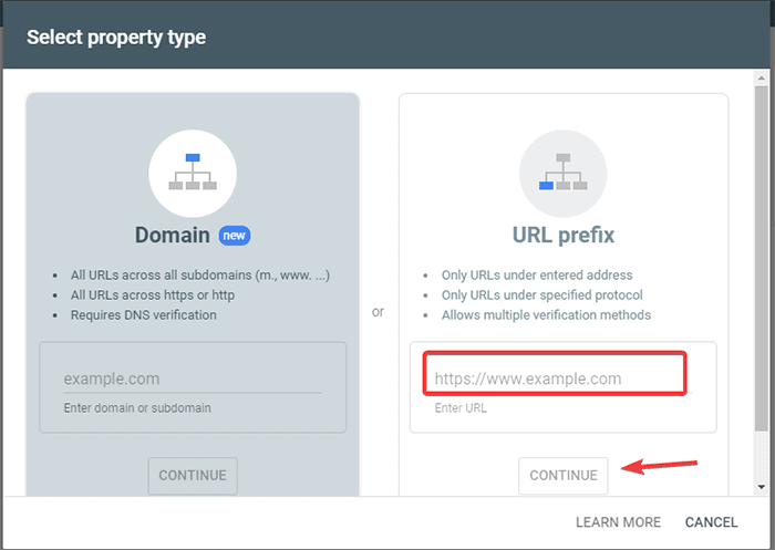 Einrichten eines Google Search Console-Kontos