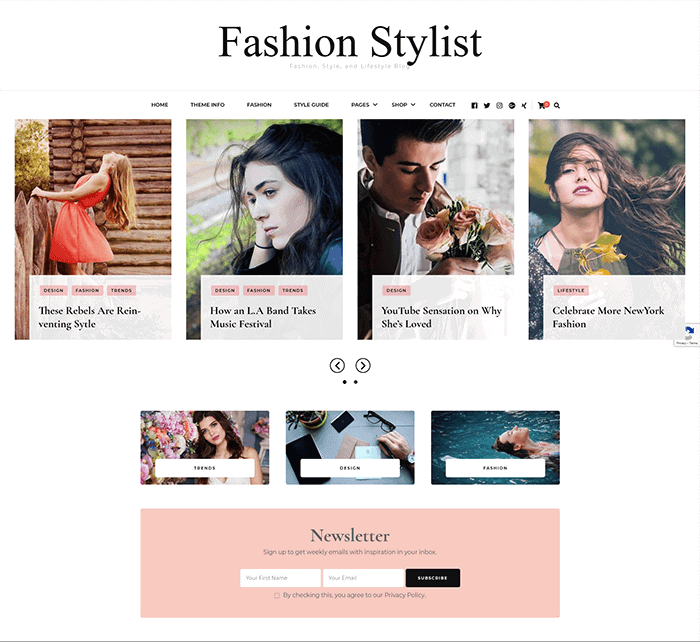 Tema WordPress gratuito per stilista di moda