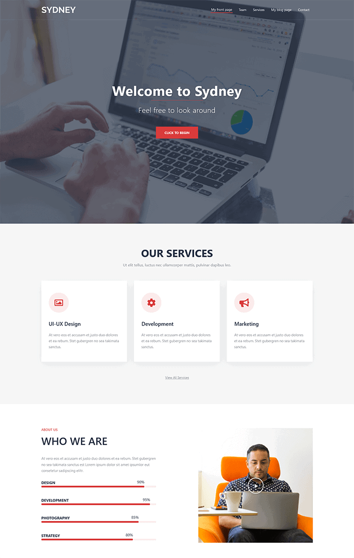 Tema WordPress gratuito Sydney