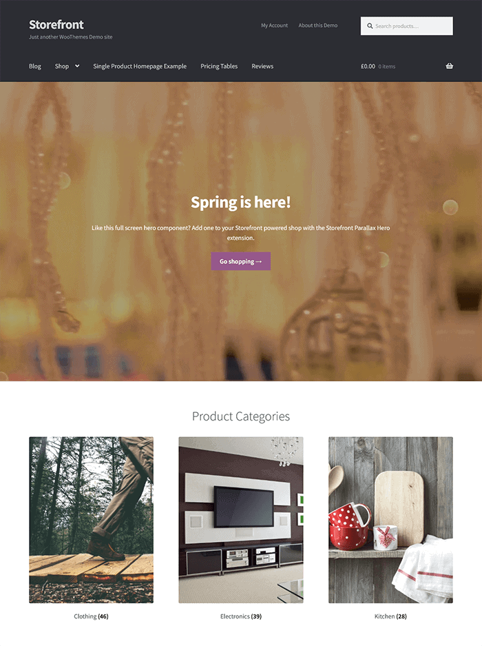 WooCommerce Storefront Tema WordPress gratuito