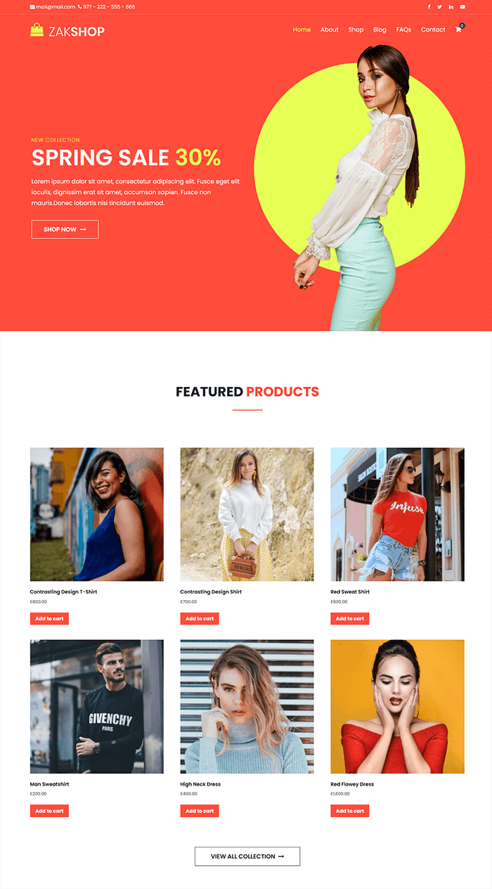 Zakra Shop Tema WordPress gratuito