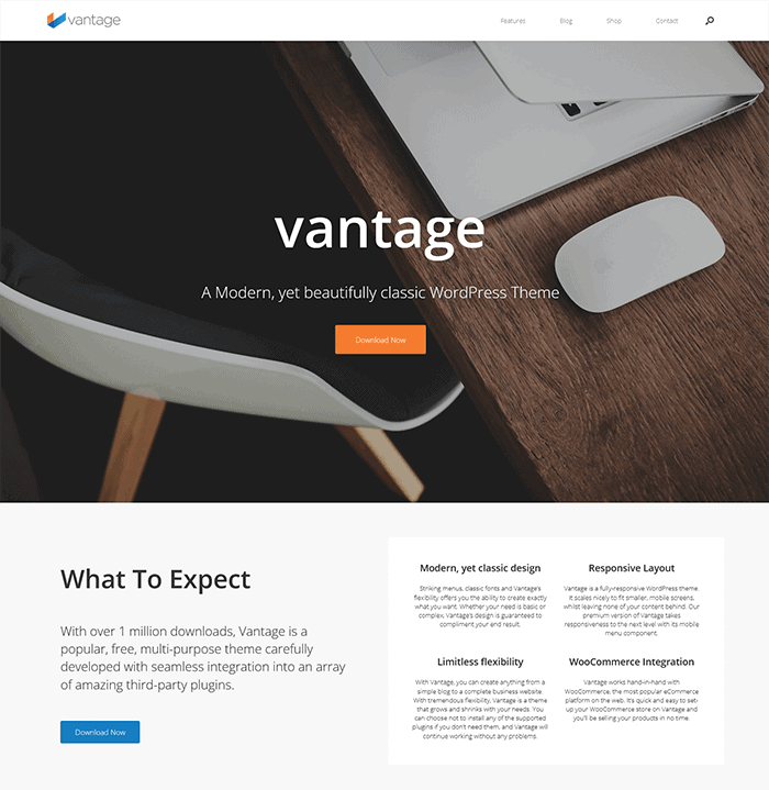 Tema WordPress gratuito Vantage