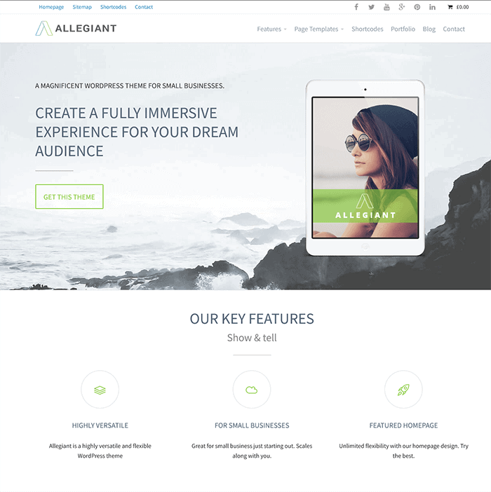 Tema WordPress gratuito Allegiant