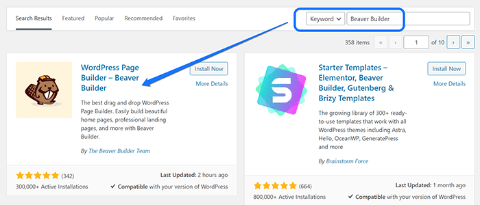 Instalación y activación del creador de páginas de WordPress Beaver Builder