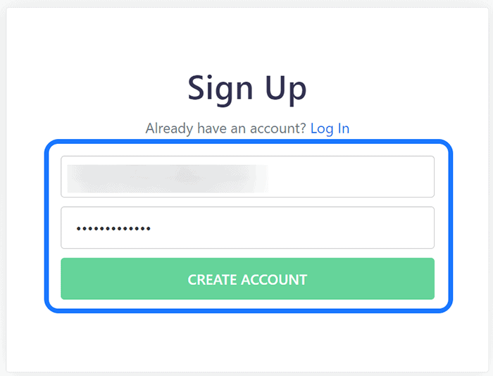 Visualización de la página de registro de Elementor Website Builder