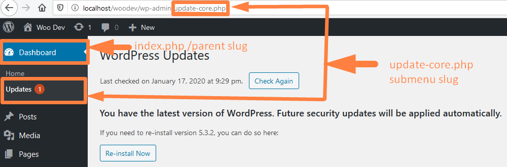 eliminar el menú de administración de wordpress