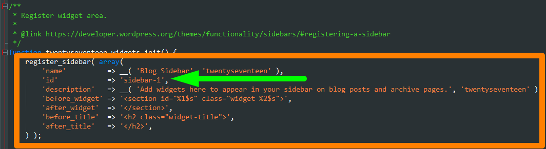 注册 WordPress 侧边栏
