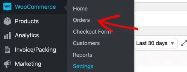 pesanan woocommerce