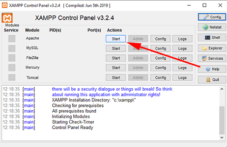 mulai xampp