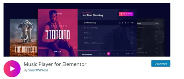 elementor的音樂播放器