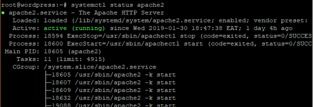 狀態 apache2