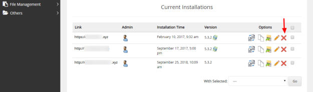 Eliminar de cPanel